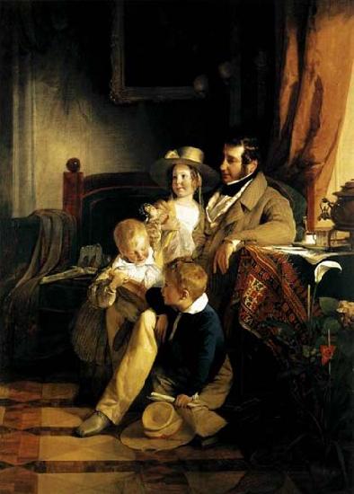 Friedrich von Amerling Rudolf von Arthaber with his Children